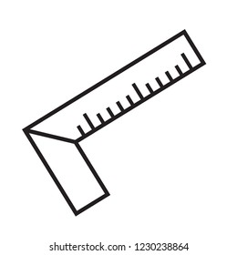 carpenter ruler icon in trendy flat design 