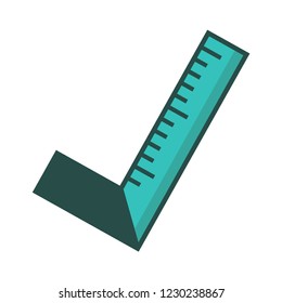 carpenter ruler icon in trendy flat design 