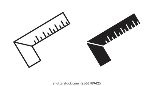 Carpenter ruler vector line icon illustration