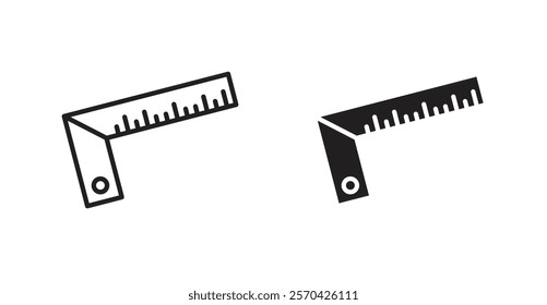 Carpenter ruler vector web icons set