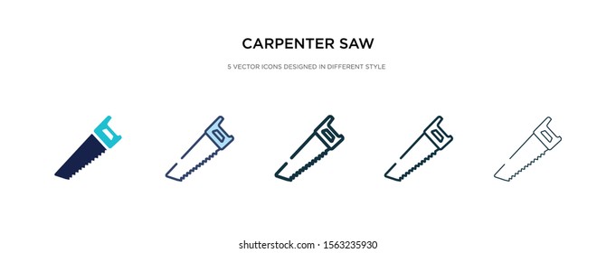 carpenter saw icon in different style vector illustration. two colored and black carpenter saw vector icons designed in filled, outline, line and stroke style can be used for web, mobile, ui
