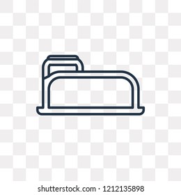 Carpenter Saw vector outline icon isolated on transparent background, high quality linear Carpenter Saw transparency concept can be used web and mobile