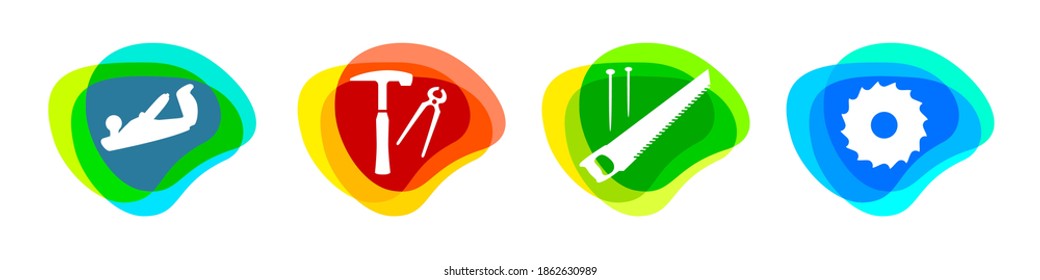 Botones gráficos de servicio Carpenter en calidad vectorial.