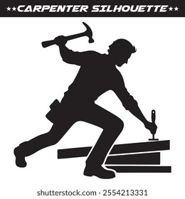 Carpenter silhouette vector illustration. Eps 10