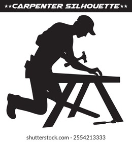 Carpenter silhouette vector illustration. Eps 10