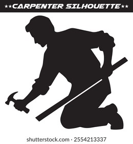 Carpenter silhouette vector illustration. Eps 10
