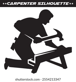 Carpenter silhouette vector illustration. Eps 10