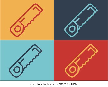 Carpenter Small Saw Logo, Simple Flat Icon Of Carpenter,wood,carpentry