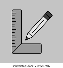 Icono de escala de grises cuadrado y vectorial de carpintero. Construcción, reparación y construcción. Símbolo gráfico para el diseño de su sitio web, logotipo, aplicación, interfaz de usuario