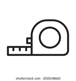 Carpenter tape Outline bold Vector Icon which can be easily modified or Edited 