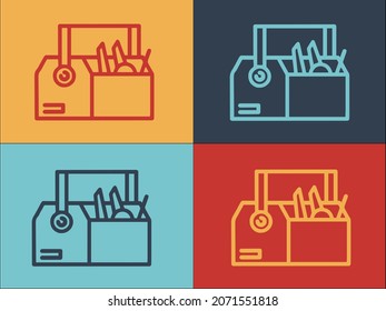 Carpenter Tool Box Logo, Simple Flat Icon Of Work,tool,construction