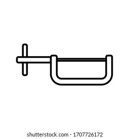 Pinza de herramienta de carpintero aislada en fondo blanco.Icono de línea para construcción, decoración, servicios de reparación. Kit de herramientas. Venta, alquiler.Herramientas manuales.  Comprar cerrajero, carpintero, capataz.