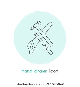 Carpenter tool icon line element. Vector illustration of carpenter tool icon line isolated on clean background for your web mobile app logo design.