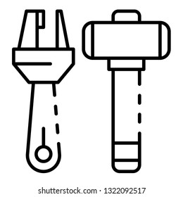 Carpenter tool icon. Outline carpenter tool vector icon for web design isolated on white background