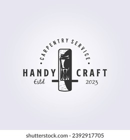 carpenter tool wood plane symbol logo vector illustration design
