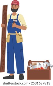 Carpenter with   toolbox typically contains a variety of tools.A well-equipped toolbox can help carpenters perform their work more accurately
