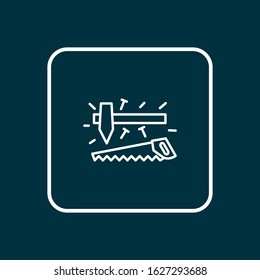Carpenter tools icon line symbol. Premium quality isolated carpentry element in trendy style.