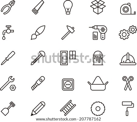 Carpenter Tools Icons Stock Vector (Royalty Free) 207787162 - Shutterstock