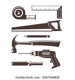 ilustración de herramientas carpinteras, arte vectorial.
