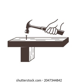 ilustración de herramientas carpinteras, arte vectorial.