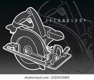 carpenter tools of ink drawing for poster graphics, and art print. Big bundle vector illustrations for carpenter tools theme on black background