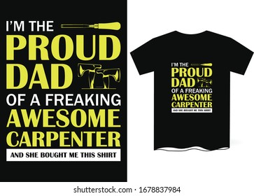 Carpenter T-shirt Template Design- Carpenter Vector