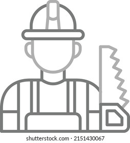 Icono vectorial del carpintero. Se puede usar para imprimir, móviles y aplicaciones web.