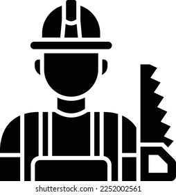 Carpenter vector icon. Can be used for printing, mobile and web applications.