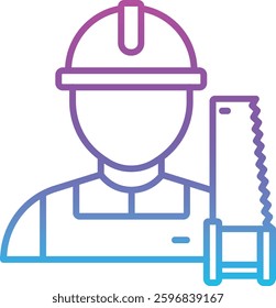 Carpenter vector icon. Can be used for printing, mobile and web applications.