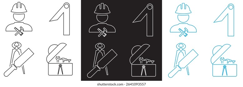 Carpenter vector icon. Vector for websites, mobile interfaces, presentations, banner, visual branding etc. Vector illustration. isolated on white and black background. EPS 10