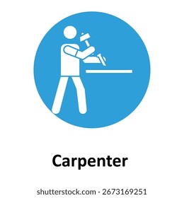 Icono del Vector del carpintero que puede modificar o editar fácilmente

