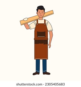 Carpenter Vector Stock Illustration, carpenter with equpments vector