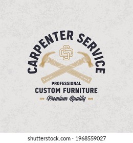 Carpenter Vintage Badge Woodcut Style