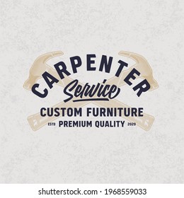 Carpenter Vintage Badge Woodcut Style