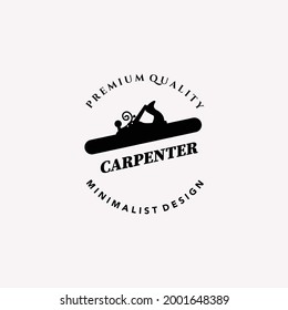 carpenter vintage icon minimalist vector logo illustration design wood