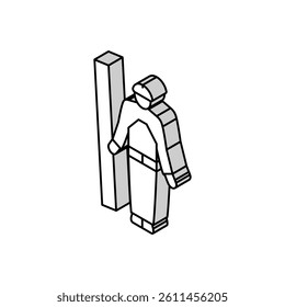 carpenter wood timber isometric icon vector. carpenter wood timber sign. isolated symbol illustration