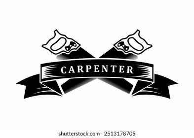 Carpenter wood worker, logo design illustration