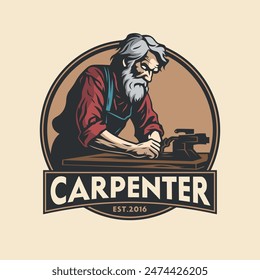 Carpenter woodwork craftsman Vintage badge logo