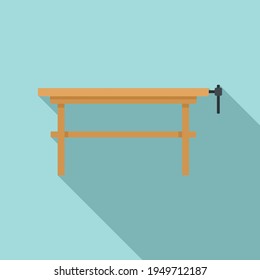 Carpenter work table icon. Flat illustration of Carpenter work table vector icon for web design