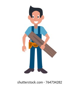 Carpenter worker avatar cartoon