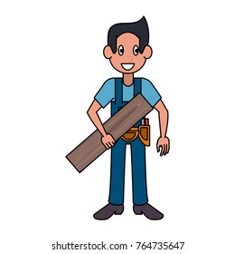 Carpenter Worker Avatar Cartoon Stock Vector (royalty Free) 764735647