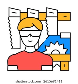carpenter worker line icon vector. carpenter worker sign. isolated symbol illustration