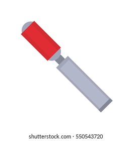 Carpenters chisel isolated on a white vector illustration.