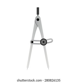 Carpenter's compass / divider. Isolated on white background.