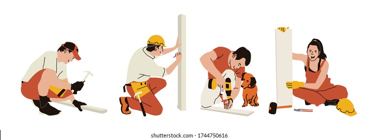 Carpenters have the ability to cut, shape and install building materials. They usually build houses, offices, ships, wooden bridges and others.