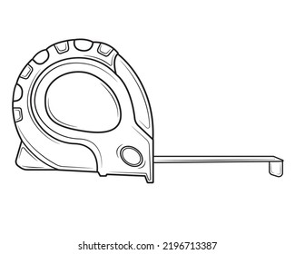 Carpenter's measuring tape isolated on white background. Repair tool. Vector illustration