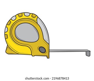 Carpenter's measuring tape isolated on white background. Repair tool. Vector illustration