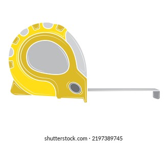 Carpenter's measuring tape isolated on white background. Repair tool. Vector illustration