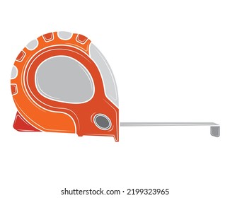 Carpenter's measuring tape isolated on white background. Repair tool. Vector illustration