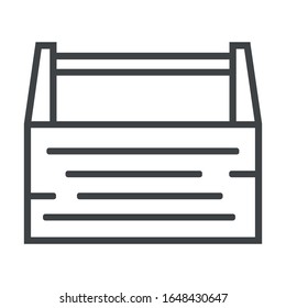 Carpentry box line icon on white background